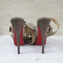 Load image into Gallery viewer, Christian Louboutin Beige Cobra Toutenkaboucle Strappy Platform Sandals Size 38 - LuxyBrand
