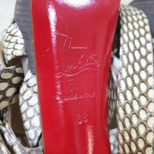 Load image into Gallery viewer, Christian Louboutin Beige Cobra Toutenkaboucle Strappy Platform Sandals Size 38 - LuxyBrand
