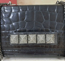 Load image into Gallery viewer, Valentino Vavavoom Black Alligator Limited Edition Clutch Bag - LuxyBrand
