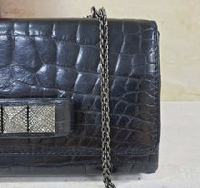 Load image into Gallery viewer, Valentino Vavavoom Black Alligator Limited Edition Clutch Bag - LuxyBrand
