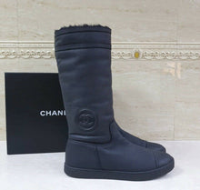 Load image into Gallery viewer, Chanel Black Leather Winter Boots Sz. 40 - LuxyBrand
