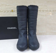 Load image into Gallery viewer, Chanel Black Leather Winter Boots Sz. 40 - LuxyBrand
