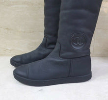 Load image into Gallery viewer, Chanel Black Leather Winter Boots Sz. 40 - LuxyBrand
