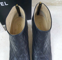 Load image into Gallery viewer, Chanel  Black Leather Logo CC Ankle Boots Booties Sz. 40 - LuxyBrand
