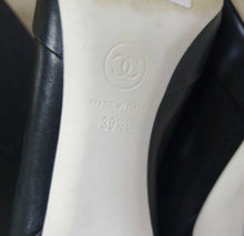 Load image into Gallery viewer, Chanel  Black Leather Logo CC Ankle Boots Booties Sz. 39,5 - LuxyBrand
