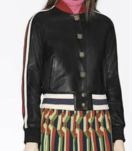 Load image into Gallery viewer, GUCCI  Hollywood BOMBER LEATHER JACKET Sz.40 - LuxyBrand
