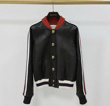 Load image into Gallery viewer, GUCCI  Hollywood BOMBER LEATHER JACKET Sz.40 - LuxyBrand
