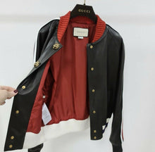 Load image into Gallery viewer, GUCCI  Hollywood BOMBER LEATHER JACKET Sz.40 - LuxyBrand
