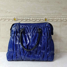 Load image into Gallery viewer, Valentino Maison Blue Python &amp; Patent Leather Tote - LuxyBrand
