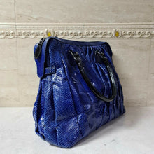 Load image into Gallery viewer, Valentino Maison Blue Python &amp; Patent Leather Tote - LuxyBrand
