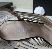 Load image into Gallery viewer, Chanel Transparent Black Patent Leather Sandals Size 38 - LuxyBrand
