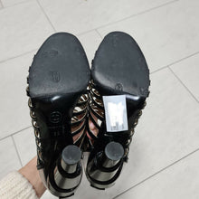 Load image into Gallery viewer, Chanel Transparent Black Patent Leather Sandals Size 38 - LuxyBrand
