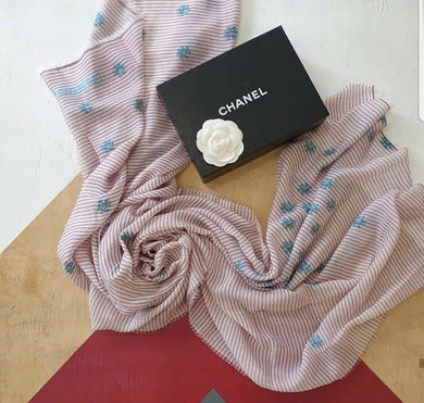 Chanel Cashmere Silk Scarf Stole - LuxyBrand