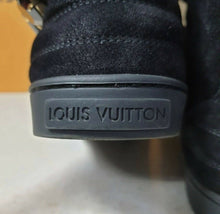 Load image into Gallery viewer, LOUIS VUITTON BLACK SUEDE EMBELLISHED SNEAKERS SZ 38/ 8
