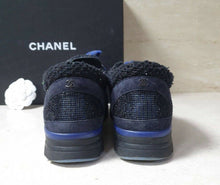 Load image into Gallery viewer, CHANEL CC LOGO Black Patent Leather Tweed  Sneakers Sz.38
