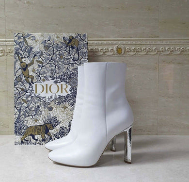 Dior Pearl Leather  Heels Booties Sz 38 - LuxyBrand