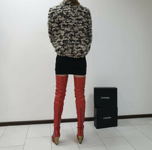 Load image into Gallery viewer, Chanel  Paris Moscow Red Leather Over Knee Wadge Boots Sz. 37,5 - LuxyBrand
