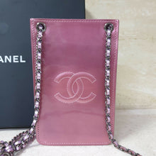 Load image into Gallery viewer, Chanel Pink Patent Leather CC Phone Holder Crossbody Bag - LuxyBrand
