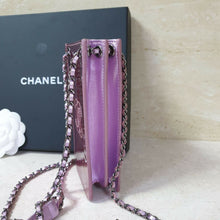 Load image into Gallery viewer, Chanel Pink Patent Leather CC Phone Holder Crossbody Bag - LuxyBrand
