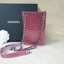 Load image into Gallery viewer, Chanel Pink Patent Leather CC Phone Holder Crossbody Bag - LuxyBrand
