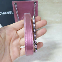 Load image into Gallery viewer, Chanel Pink Patent Leather CC Phone Holder Crossbody Bag - LuxyBrand
