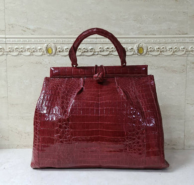 Nancy Gonzalez Women's Resort 2020 Crocodile Knot Lady Bag - LuxyBrand