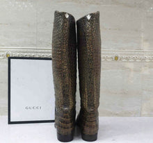 Load image into Gallery viewer, Gucci Brown Crocodile Leather Riding Boots Sz.40
