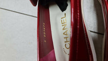 Load image into Gallery viewer, Chanel CC Logo Red Patent Leather Loafers Shoes Sz 38 - LuxyBrand
