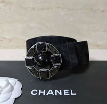 Load image into Gallery viewer, CHANEL Black Suede Belt Sz.90
