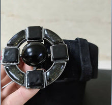 Load image into Gallery viewer, CHANEL Black Suede Belt Sz.90
