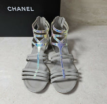 Load image into Gallery viewer, Chanel Suede Flat Sandals Size 37 - LuxyBrand
