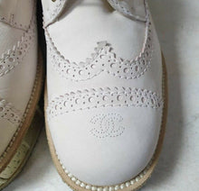 Load image into Gallery viewer, Chanel Pink Leather Oxfords Loafers Wedges Shoes Sz 38,5 - LuxyBrand
