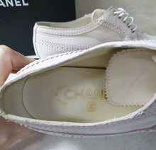 Load image into Gallery viewer, Chanel Pink Leather Oxfords Loafers Wedges Shoes Sz 38,5 - LuxyBrand
