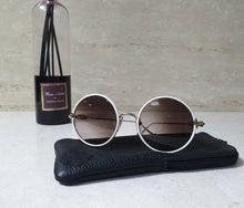 Load image into Gallery viewer, Chrome Hearts White Round Gradient Brown Sunglasses
