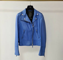 Load image into Gallery viewer, GUCCI BLUE LEATHER JACKET Sz.42
