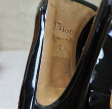 Load image into Gallery viewer, Dior Black Patent Leather Open Toe Pumps Heels Shoes Sz 39,5 - LuxyBrand
