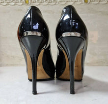 Load image into Gallery viewer, Dior Black Patent Leather Open Toe Pumps Heels Shoes Sz 39,5 - LuxyBrand
