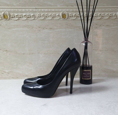 Dior Black Leather Pumps Heels Shoes Sz 39,5 - LuxyBrand