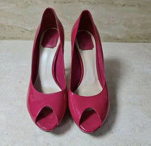 Load image into Gallery viewer, Dior Pink Patent Leather Open Toe Pumps Heels Shoes Sz 39,5 - LuxyBrand
