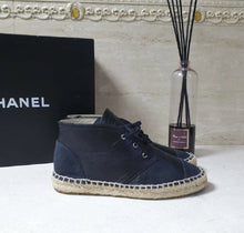 Load image into Gallery viewer, Chanel Black Leather CC Logo Espadrilles Size 37
