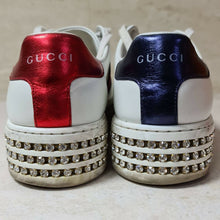 Load image into Gallery viewer, Gucci Crystal Wedge Leather Ace Sneakers Sz.37
