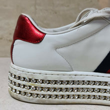 Load image into Gallery viewer, Gucci Crystal Wedge Leather Ace Sneakers Sz.37
