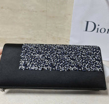 Load image into Gallery viewer, NWOB Christian Dior Satin Sequins Chain Crossbody Clutch Bag
