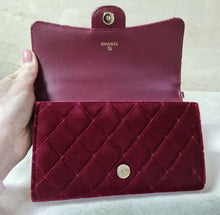 Load image into Gallery viewer, Chanel Burgundy Quilted Velvet Mini Classic Flap Bag
