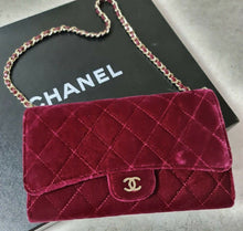 Load image into Gallery viewer, Chanel Burgundy Quilted Velvet Mini Classic Flap Bag
