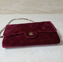 Load image into Gallery viewer, Chanel Burgundy Quilted Velvet Mini Classic Flap Bag
