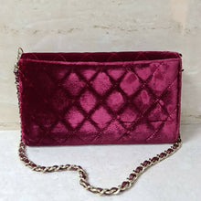 Load image into Gallery viewer, Chanel Burgundy Quilted Velvet Mini Classic Flap Bag
