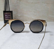 Load image into Gallery viewer, Chrome Hearts Women&#39;s Black Cat-eye Frame Sunglasses - LuxyBrand
