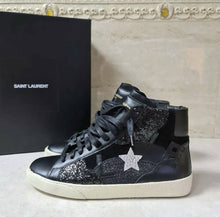 Load image into Gallery viewer, Saint Laurent Leather Star High Tops Sneakers Sz.35,5 - LuxyBrand
