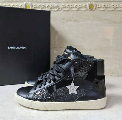 Saint Laurent Leather Star High Tops Sneakers Sz.35,5 - LuxyBrand